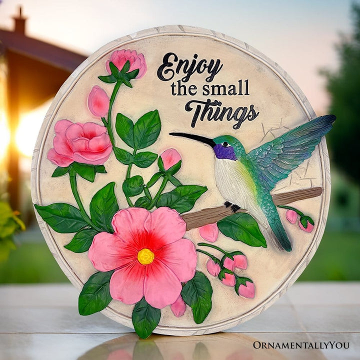 ForProduct-01EnjoytheSmallThingsHummingbirdSteppingStone_9.5DecorativeGardenAppreciationGift