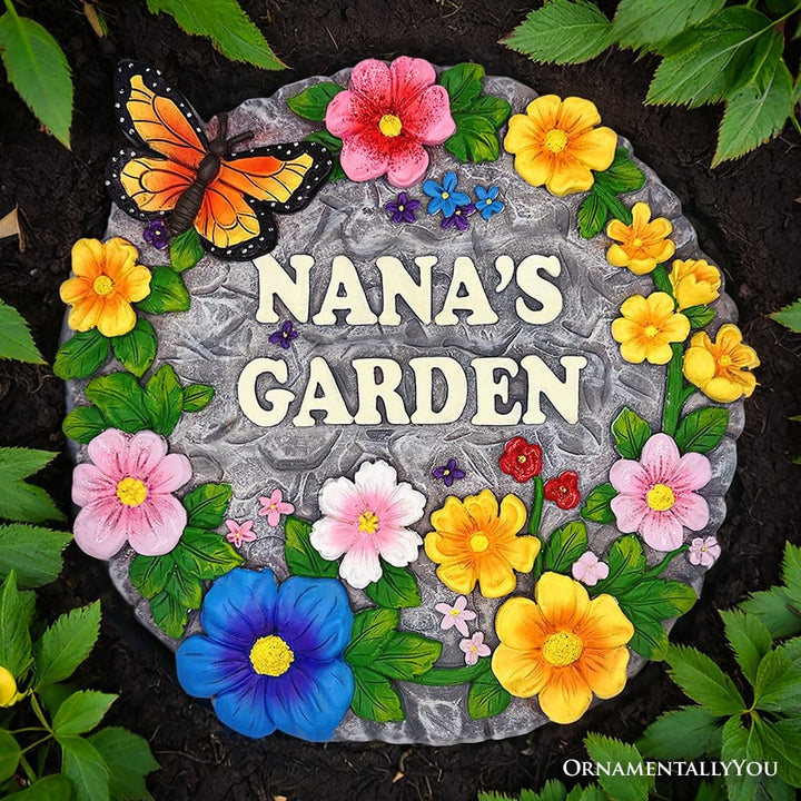 ForProduct-01Nana_sGardenFloralSteppingStone_9.5DecorativeandGiftforGrandmother