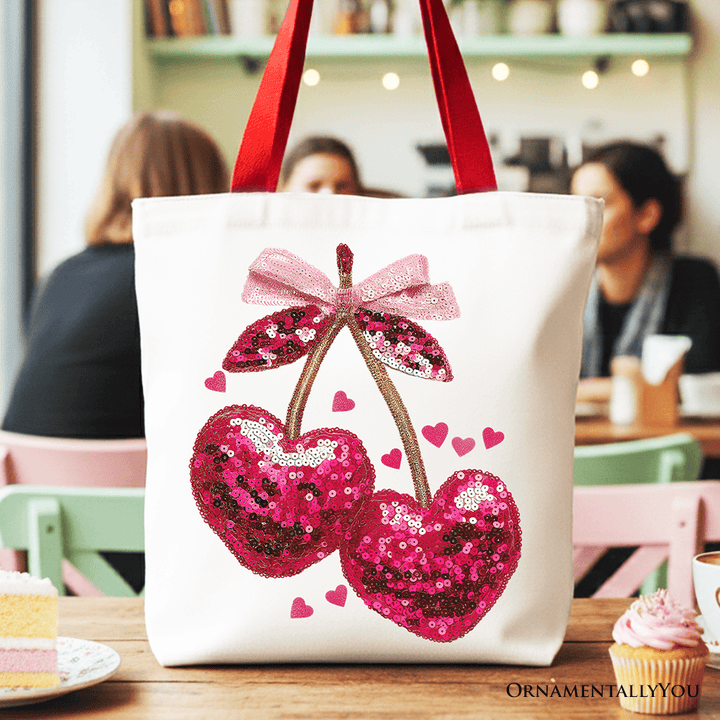 ForProduct-01SequinPinkCherryHeartCanvasToteBag_ValentineCoquetteTrendyWomenGift