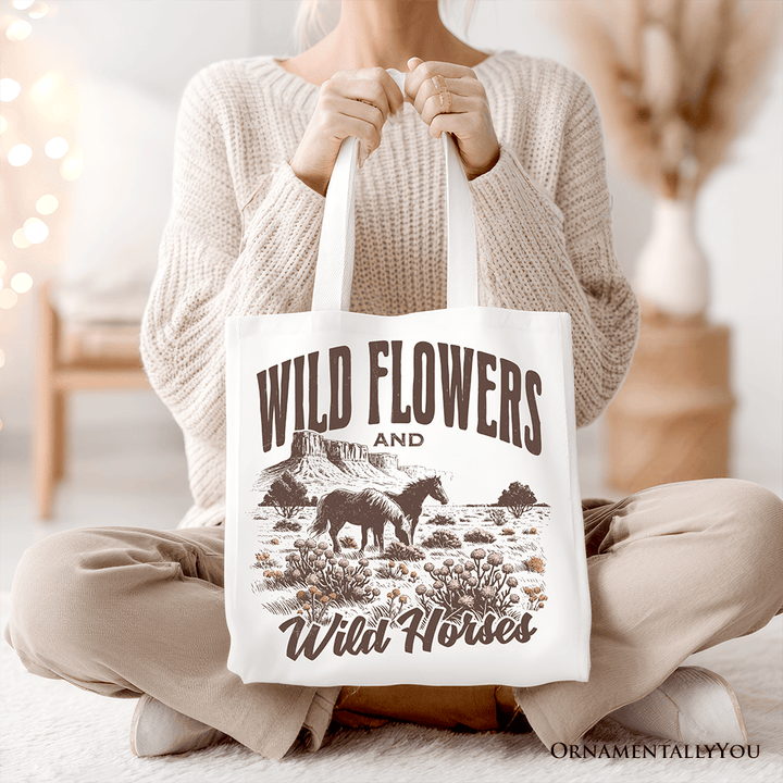 ForProduct-07WildFlowersandWildHorsesCanvasToteBag_RetroWesternGiftforFree-SpiritedWomen