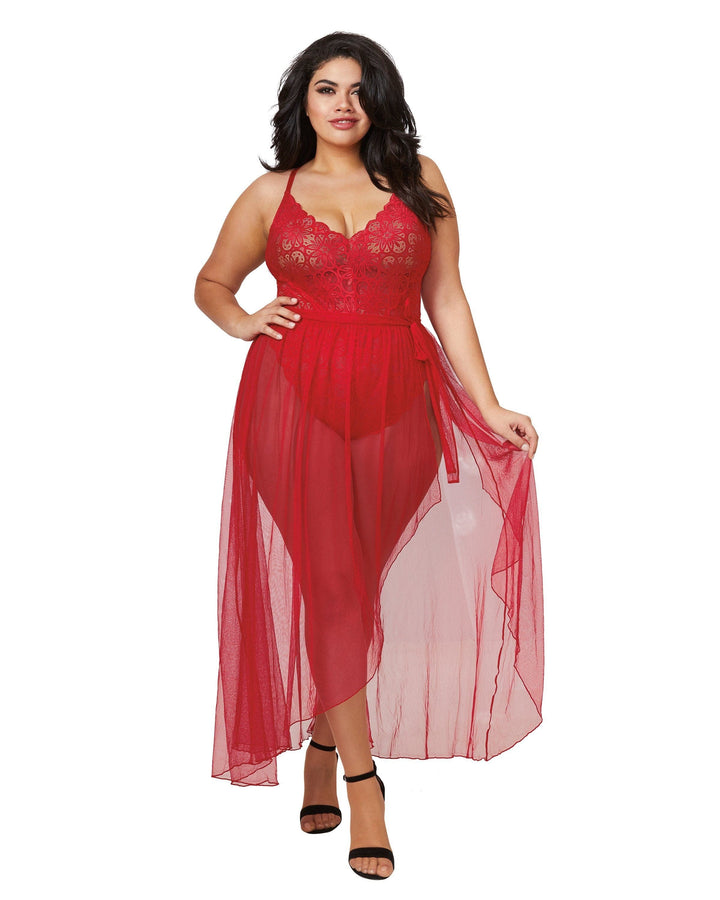 plus-size-mosaic-lace-teddy-sheer-skirt-teddy-dreamgirl-international-1x-rouge-353752